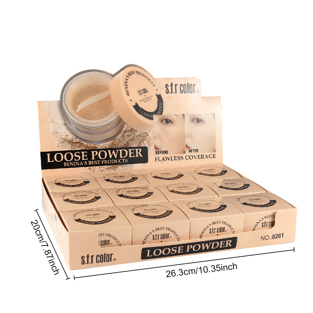 s.f.r color polvo de maquillaje de niebla ligera, polvo de control de aceite facial suave, polvo de miel resistente al agua y antiperspirante. image 5