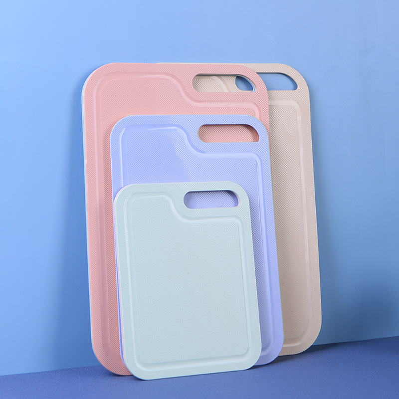 Juego de tabla de cortar de plástico tabla de cortar de cocina tabla de cortar cuchillo pelado cuchillo de fruta tijeras al aire libre portátil de tres piezas conjunto