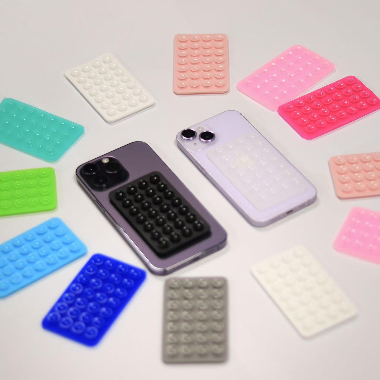 24-grain thin self-priming mobile phone case bracket is suitable for hands-free mobile phone case 24-grain square silicone suction cup