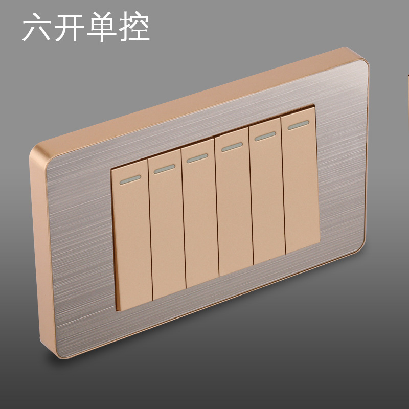 Panel de enchufe de metal estándar estadounidense de acero inoxidable dibujado oro tres agujeros Taiwan conmutador USB suministro directo de fabricantes de enchufes