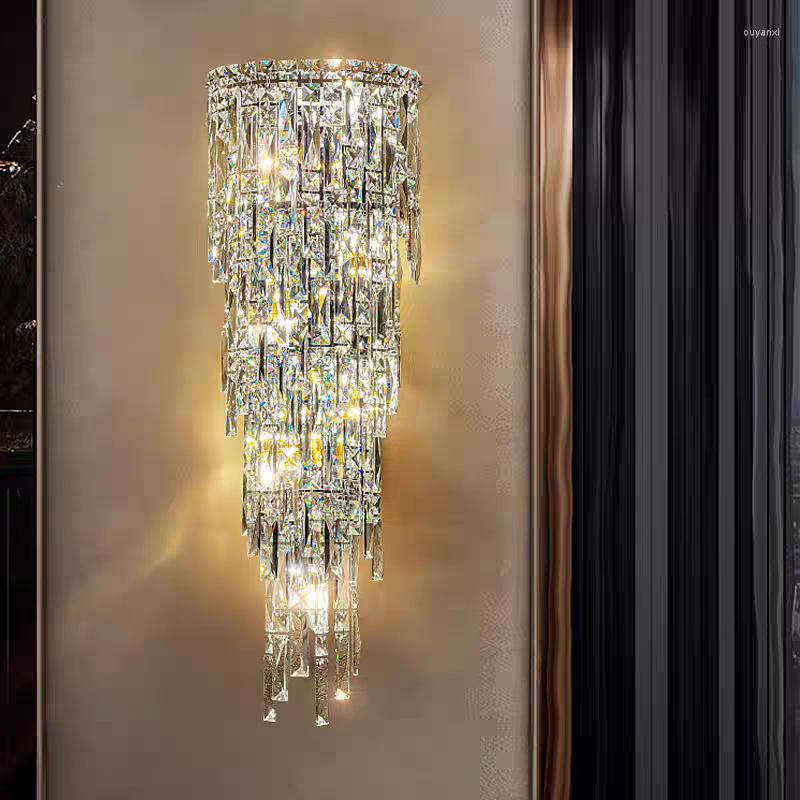 Cross-border exclusive luxury crystal wall lamp bedroom bedside lamp atmosphere background wall living room French wall lamp advanced feeling Cross-border exclusive luxury crystal wall lamp bedroom bedside lamp atmosphere background wall living room French wall lamp advanced feeling