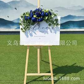 跨境亚马逊婚礼拱门仿真花迎宾牌花装饰花派对指示牌婚庆布置装扮