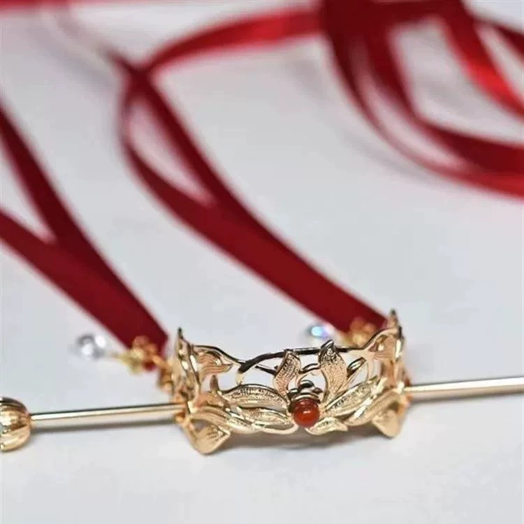 Антикварные головные уборы ханьфу для девочек, корона для волос, юбка с конским лицом, детская заколка для волос в китайском стиле, аксессуары из ленты для древнего костюма