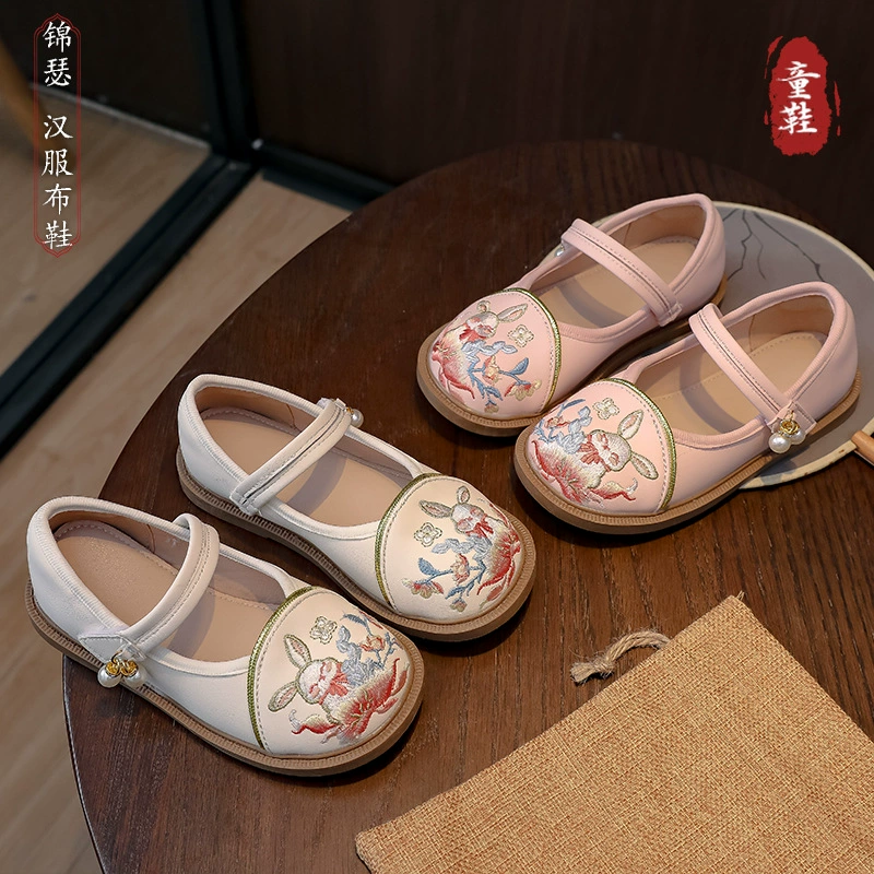 Hanfu обувь для девочек Традиционные вышитые туфли