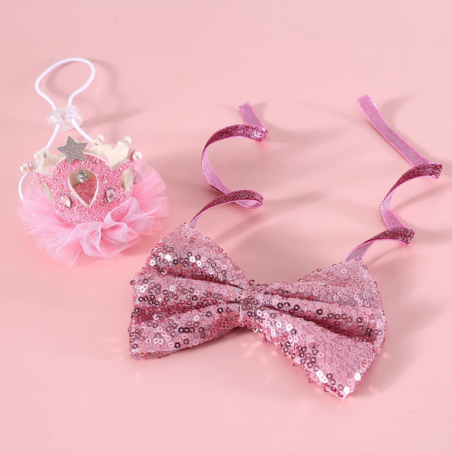 Pet Crown Collar Set Lille Corbata Perla Princesa Fiesta Toads Gatos Perros Polvo de Cumpleaños image 7