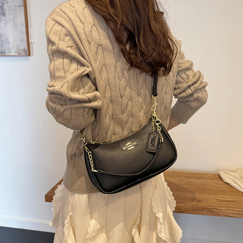 Underarm Bag for Women, High-End Crescent Bag for Women, Printed Chain, High-End Underarm Bag, Light Luxury Women's Bag Underarm Bag for Women, High-End Crescent Bag for Women, Printed Chain, High-End Underarm Bag, Light Luxury Women's Bag