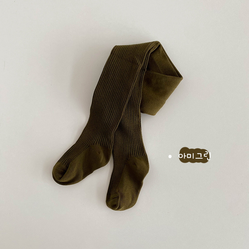 1385 pantimedias para niños al por mayor de Primavera de color sólido de doble aguja de los niños leggings de algodón tira de los NIÑOS Calcetines de baile