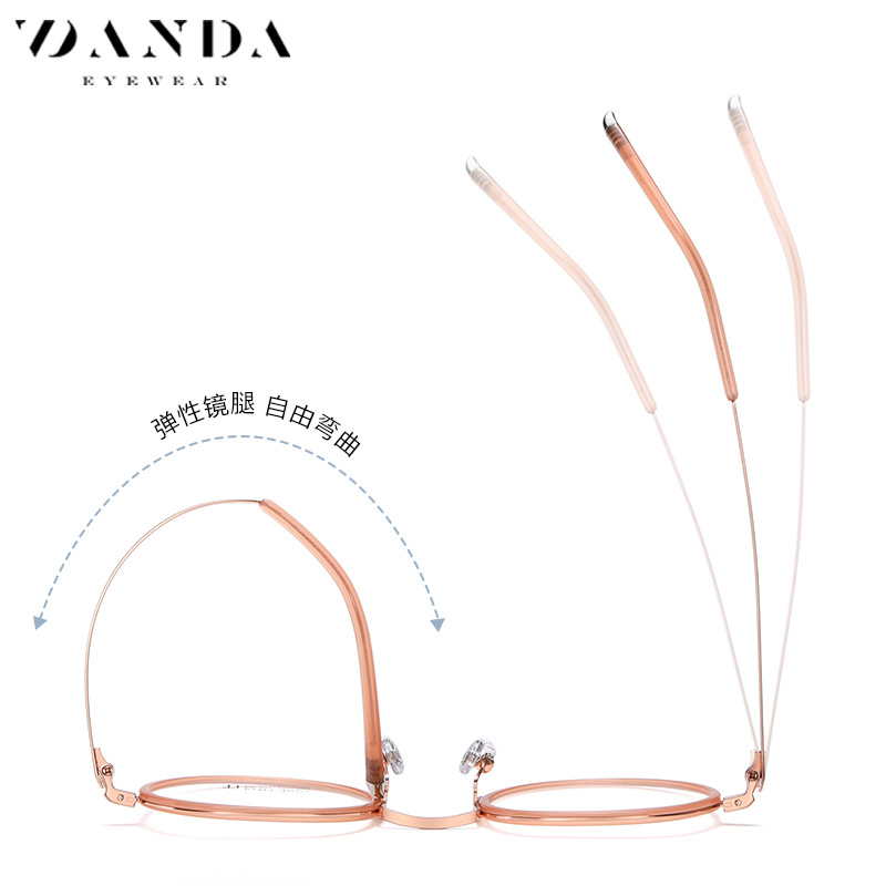 El nuevo marco de gafas de titanio puro del fabricante R2313 anillo de placa marco redondo gafas lisas hombres y mujeres pueden equiparse con marco de gafas de miopía