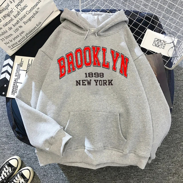 Autumn Brooklyn Hooded Sweater Men's Fashion Hoodie Men Hip