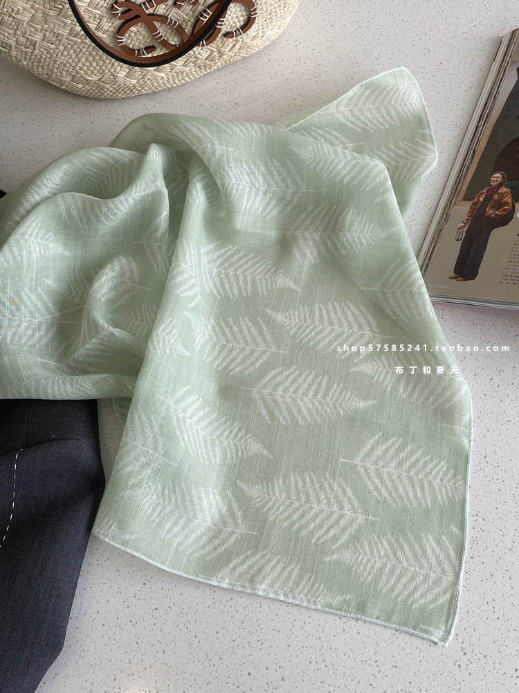 綿麻方巾合集 ~ 超多色柄砕花波点襟巾文芸森系頭巾髪帯包帯女