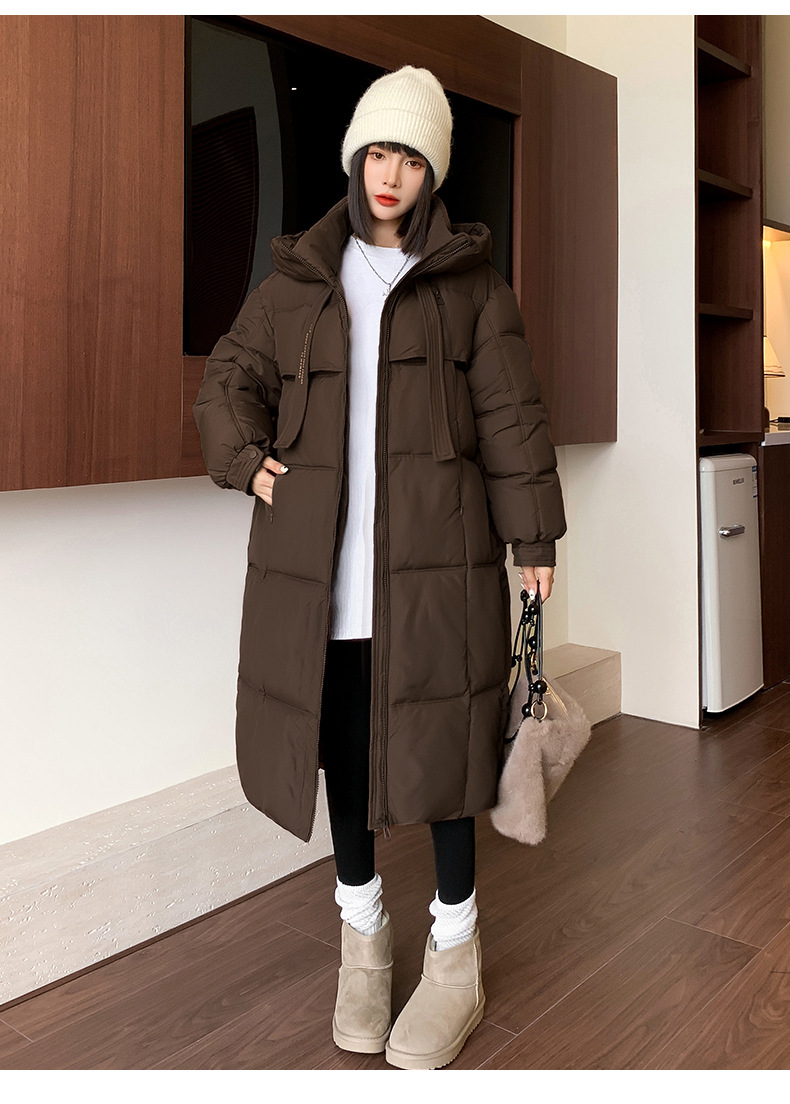 Women's Clothing Women's Thick Down Cotton Coat Long Overcoat Korean Loose Puffer Jacket Winter Warm Hooded Parka With Detachable Hood​_ecoleips.com