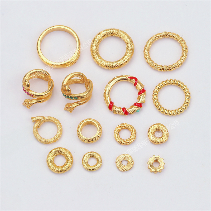 S925 silver running ring Gankun ring snake ring hemp wreath spacer bead DIY bracelet crystal silver accessories beaded accessories