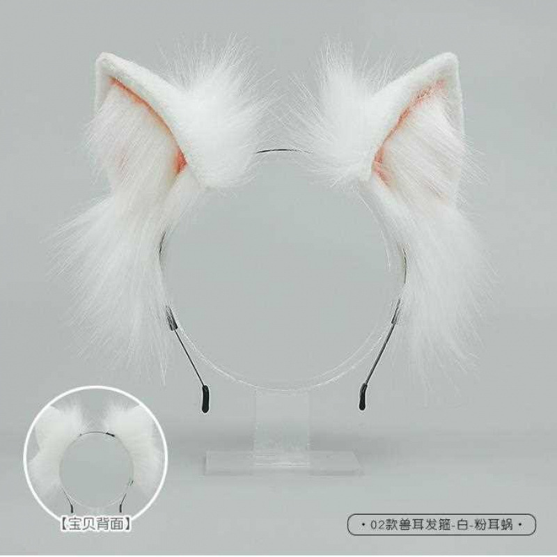 日本製帽子猫耳ヘアバンドキツネぬいぐるみヘアピンヘアアクセサリーガールハートシミュレーション純粋な欲望風獣耳|undefined