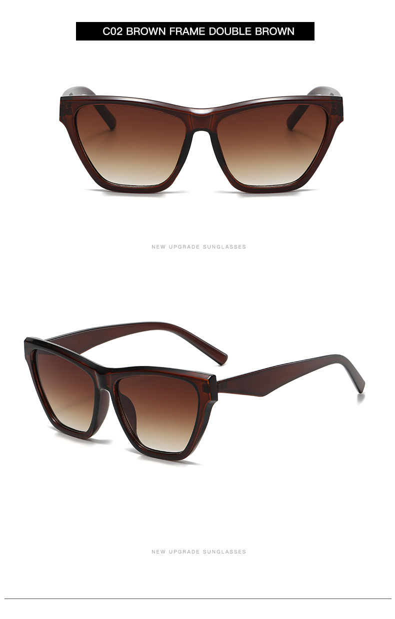 Solid Color Pattern Streetwear Solid Color Ac UV400 Protection Square Full Frame Women's Sunglasses