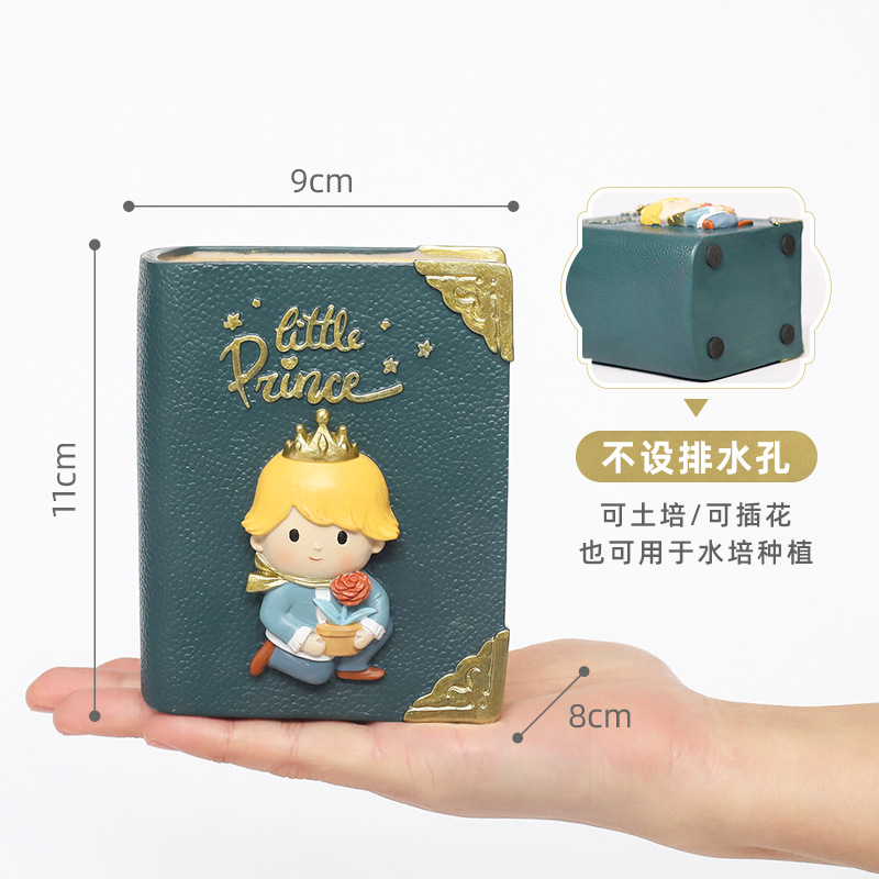 Chậu Cây Resin Chậu cây hình quyển sách cổ tích resin, chậu mọng nước mini, trang trí bàn, ban công và sân vườn (RG-139)