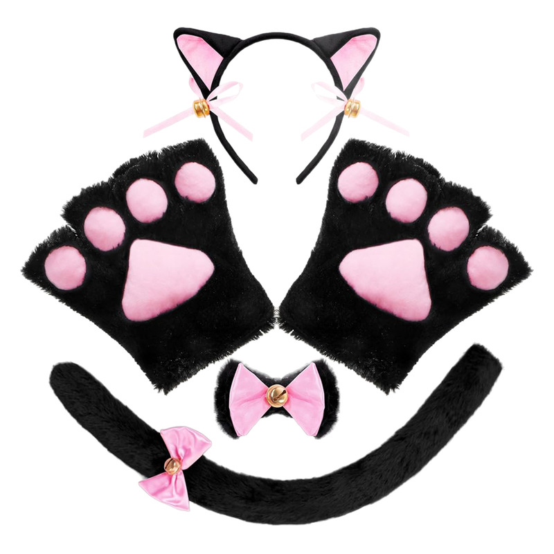 5点セット 動物ぬいぐるみ かわいい セクシー ドレスアップ パーティー ダンス パフォーマンス コスプレ 猫ガール 獣耳|undefined