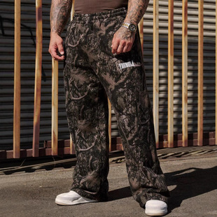 2023 Autumn and Winter Cross-Border European and American 3D Digital Printing Fleece Couple Pants Long Pants Sweatpants