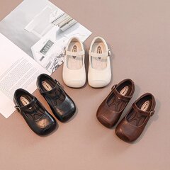 女の子の靴の子供の小さい靴の2025は春夏の新型の女の子の赤ちゃんのメアリー珍の洋風の通気性の靴を開きます。