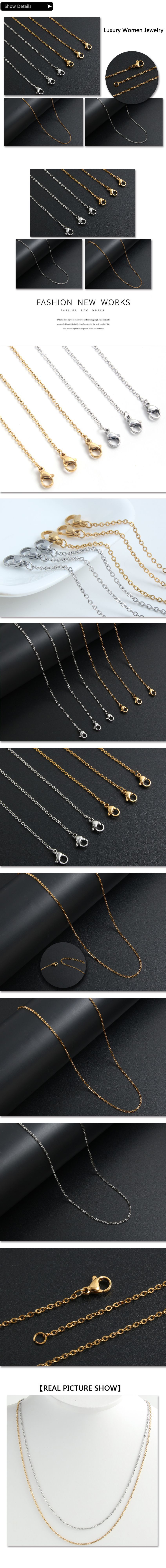 9g Weight Electroplating Gold Plating Process 18K Real Gold Plated, Platinum Plated Plating Material Stone-Free Inlay Material Necklace Classification 304 Stainless Steel Chain Material 1 Piece Quantity Daily, Street Occasion 304 Stainless Steel Material Solid Color Pattern Unisex Gender Hip-Hop, Simple Style Style Plating Craft Gold, Silver Color Wholesale Jewelry Hip-Hop Simple Style Solid Color 304 Stainless Steel Plating Necklace