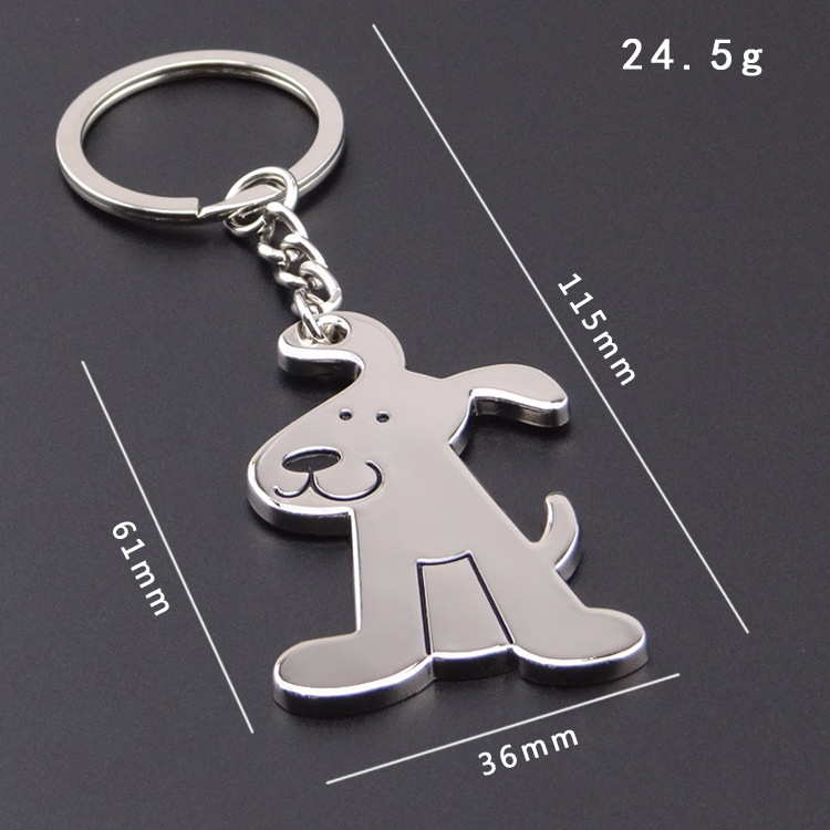 Creativo cabeza móvil perro llavero de metal pet shop actividad regalo simulación cachorro llavero de metal logotipo personalizado