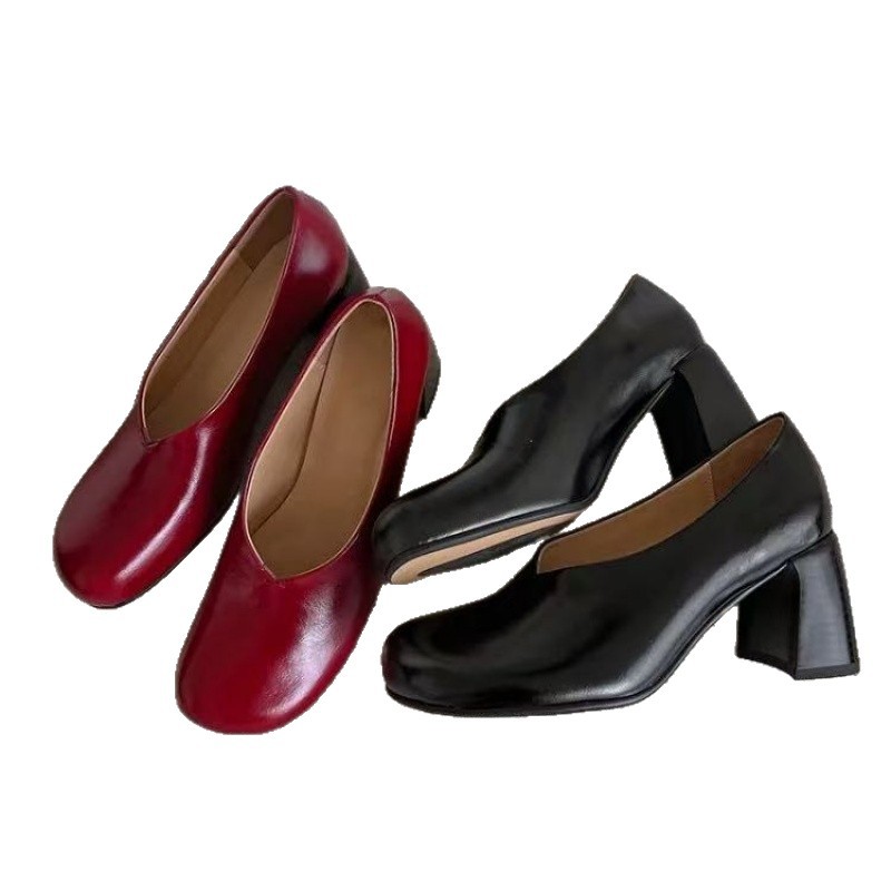 Vento de noche francés zapatos de una sola mujer primavera y verano 2026 nuevo estilo coreano retro versátil zapatos de moda de una sola pie
