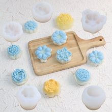 国风芙蓉花硅胶模具DIY手工皂冰皮月饼糕点烘焙香薰蜡烛装饰模具