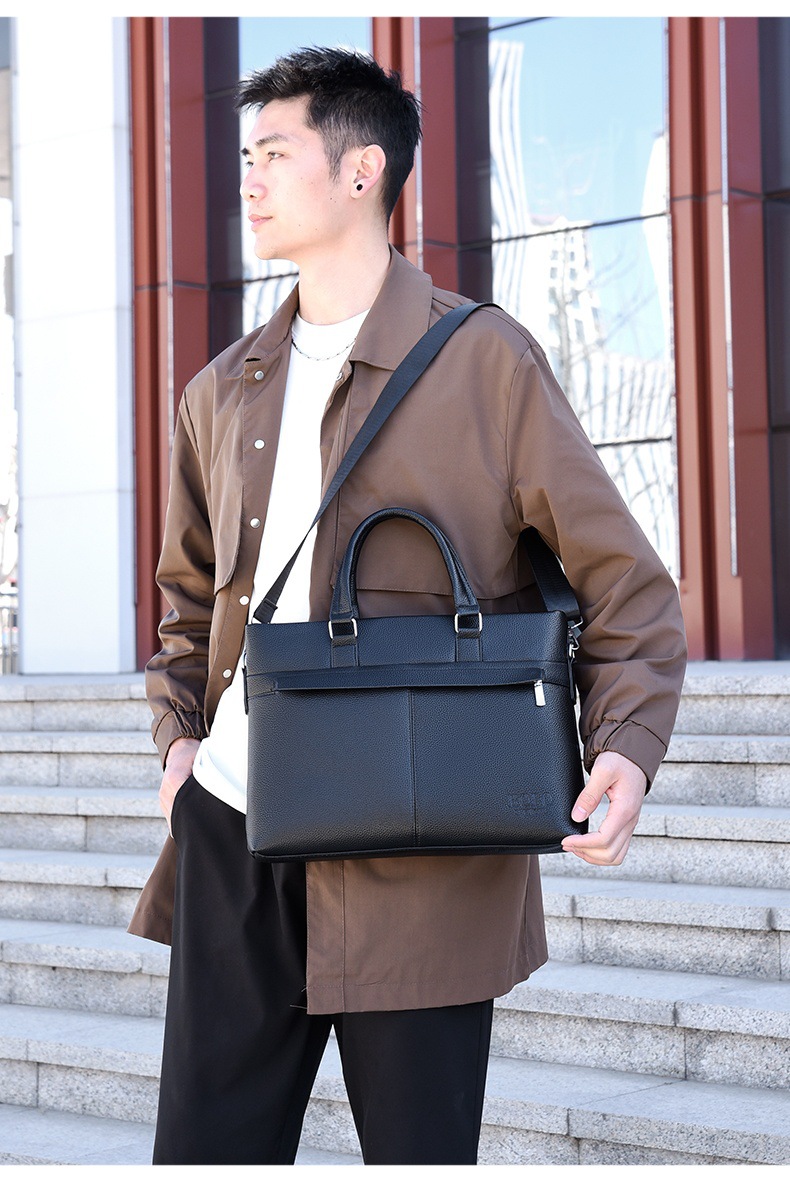 Amazon men's business trip handbag, business office computer bag, large-capacity casual and fashionable single-shoulder crossbody bag undefined