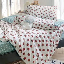长绒棉被套两件套纯棉印花床上用品1.2米全棉儿童单人三件套