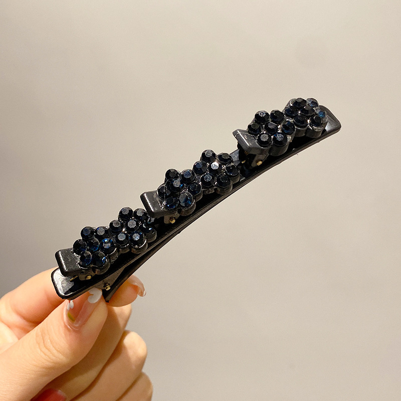 Otoño e invierno flocado clip de pelo trenzado de las mujeres de alto grado frente lado flequillo roto clip de pelo clip superior horquilla tocado