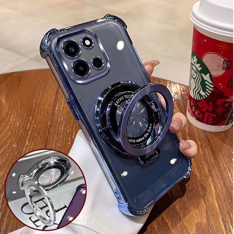 Suitable for Oneplus Ace6 Supreme Edition Phone Case Turbo6 with Magnetic Cd-Patterned Stand, Full-Cover Transparent Anti-Drop Protection