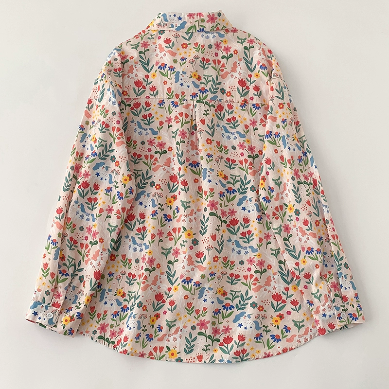 Весенняя оверсайз‑рубашка с цветочным принтом, свободный крой, импортная, размеры M–2XL