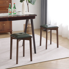 实木凳子家用客厅可叠放餐桌凳现代简约软包方凳多功能餐凳木板凳