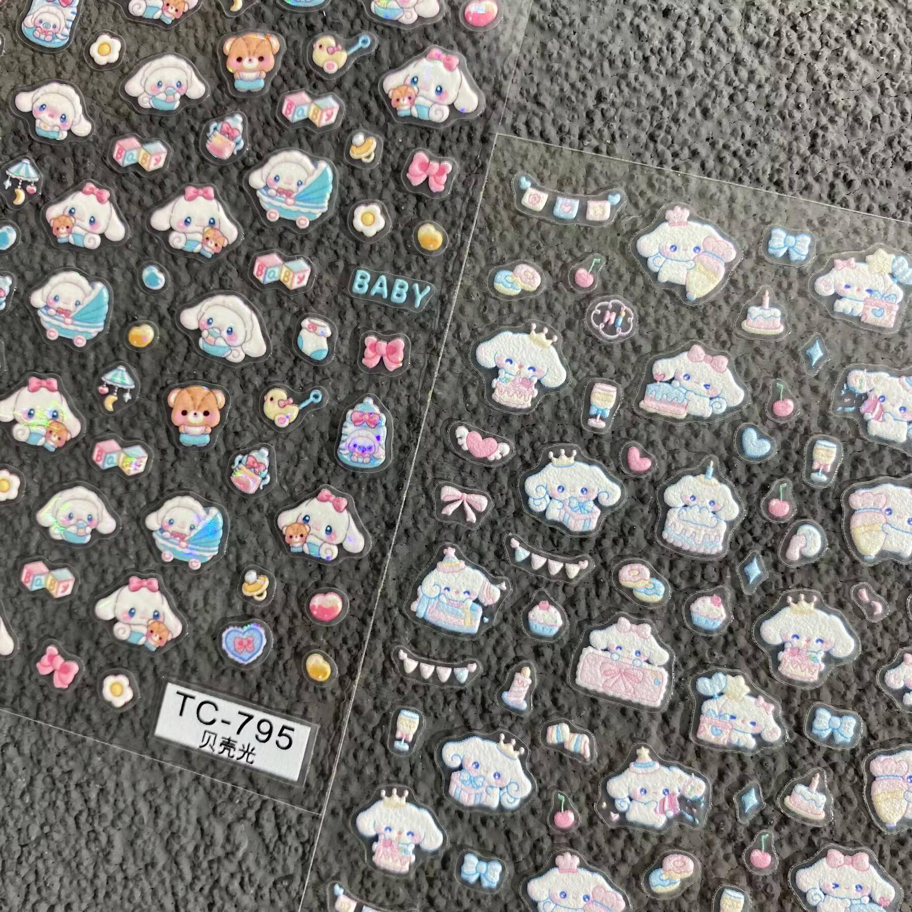 Cute Cartoon Yugui Dog Nail Art Sticker Embossed Stereo DIY Hand Account Mobile Phone Case Water Cup CCD Nail Decoration Sticker