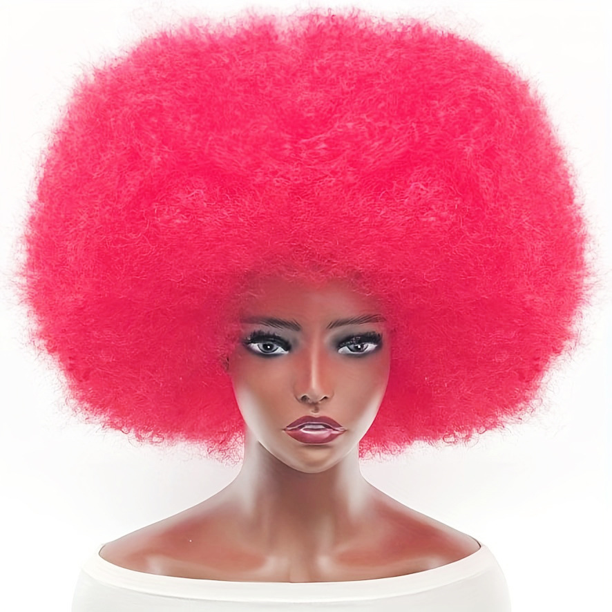 Mu Fei super explosión cabeza payaso fan peluca cubierta peluca esponjosa decoración cosplay peluca de baile