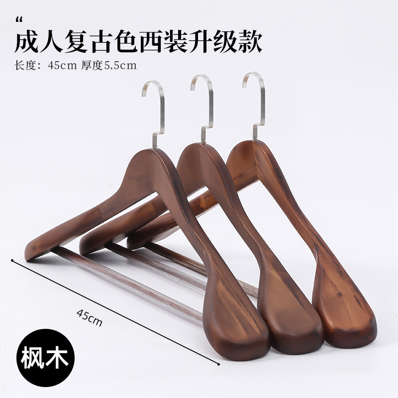 Percha de madera maciza, tendedero de madera, percha que no deja marcas, percha para tienda de ropa, perchero vintage antideslizante, perchero para pantalones al por mayor