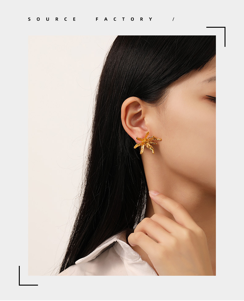Fashion Flower Copper Plating Ear Studs 1 Pair