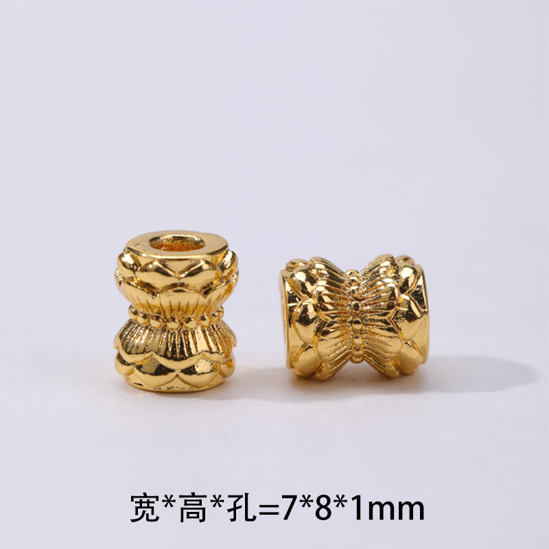 高保色铜镀金镶锆石珍珠跑环隔珠配件隔片精美吊坠diy饰品配件批|undefined