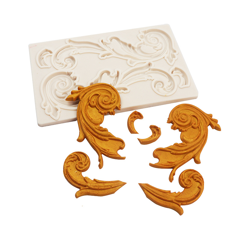 Nuevo molde de silicona europeo retro Totem fondant cake ritmo seco alivio chocolate herramienta hornear