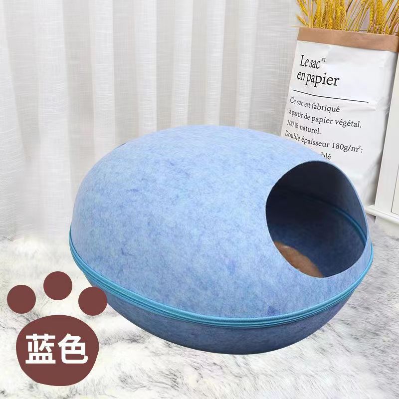 Nido de mascota sentía nido de gato en forma de huevo gran espacio semi-cerrado extraíble y lavable transpirable ligero gato cama nido de gato al por mayor