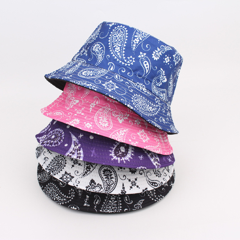 Flat Eaves Rim Unisex Casual Printing Flat Eaves Bucket Hat