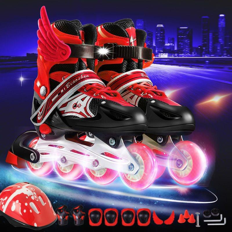 Children's Roller Skates Full Set for Men and Women Adult Roller Skates Roller Skates for Beginners 3-4-5-6-8-10-12 Years Old