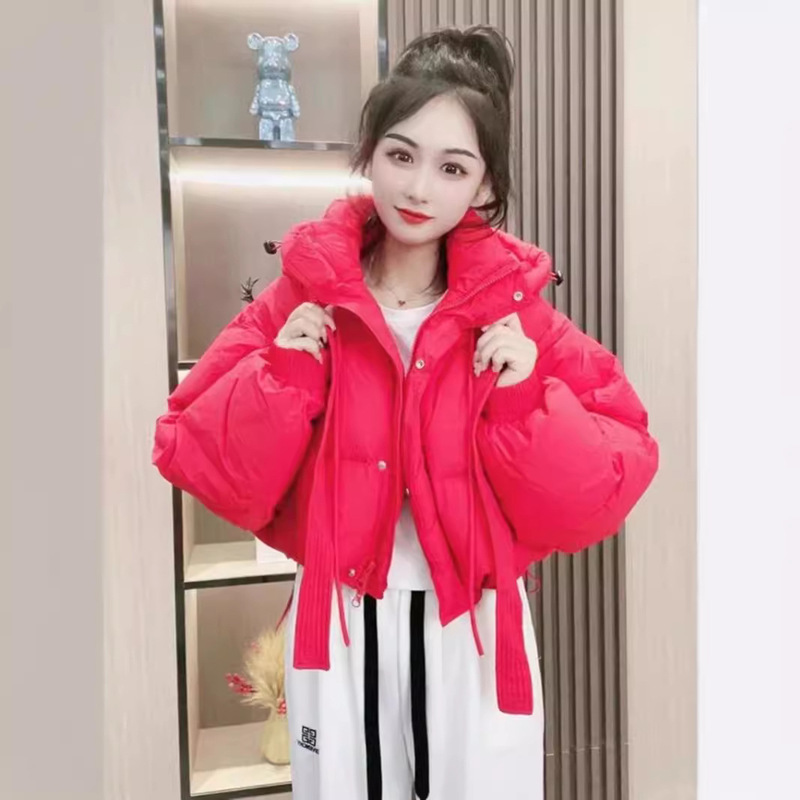 Trendy Brand 2026 Winter New Korean Style Fashion Short Ultra-Light down Jacket for Women with Hood, White Duck down Puffer Coat