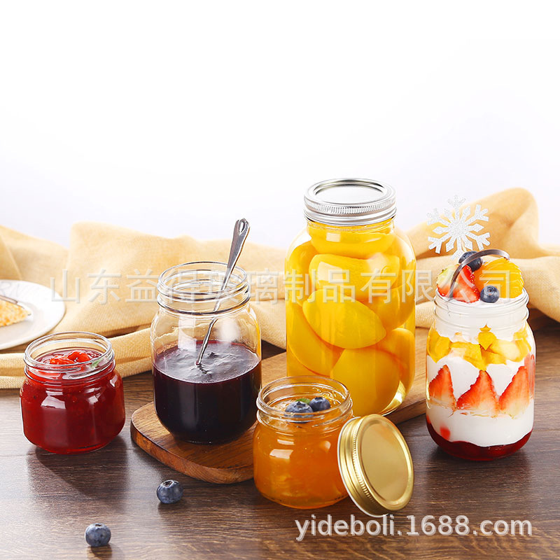 带盖加厚玻璃瓶蜂蜜瓶小酒瓶厂家货源发货现货酱菜罐头瓶