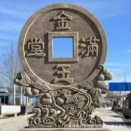 仿古做旧石雕抱鼓石庭院门口石墩别墅门墩石抱鼓石摆件民俗石雕
