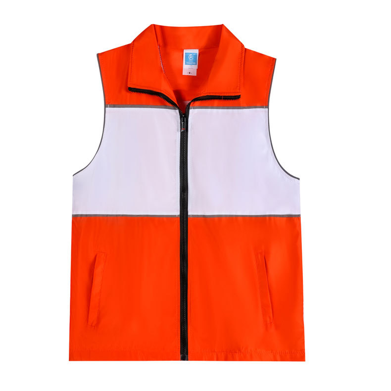 Chaleco de ropa de trabajo a juego de color de tira reflectante de malla compuesta personalizado impreso logotipo bordado chaleco voluntario de la Comunidad