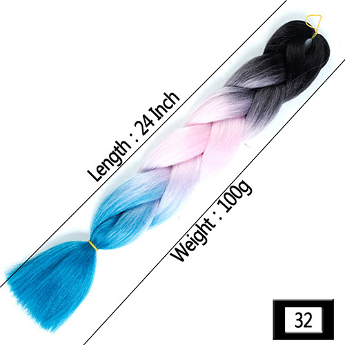 Peruca de comercio exterior gran trenza color gradiente africano gran trenza fibra química de alta temperatura seda trenza pelucina trenzada extensión de pelo