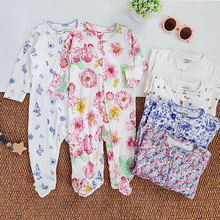 婴儿包脚连体衣欧美宝宝a类爬服长袖双头拉链哈衣新生儿贴身衣服