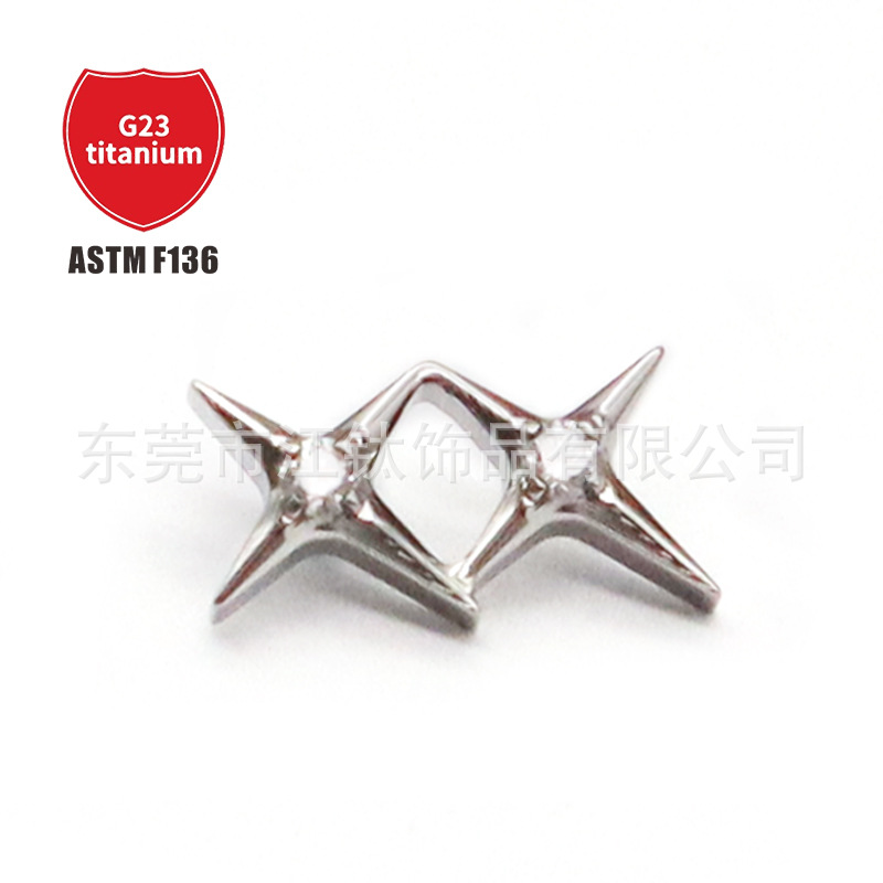 Pointed titanium steel lip stud product view