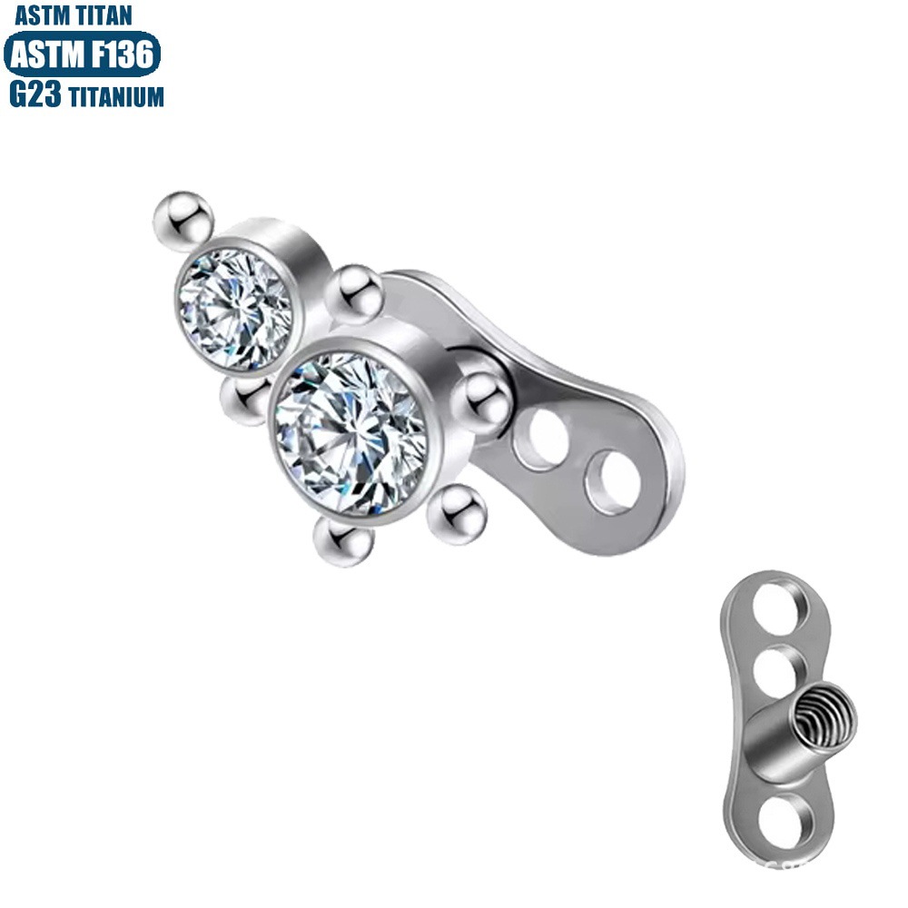 Pointed labret stud close-up product detail
