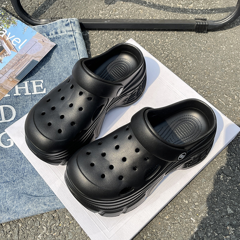 Croc 신발 eva 여성의 두꺼운 밑창 외부 착용 인터넷 연예인 해변 신발 미끄럼 방지 슬리퍼 Baotou 정원 신발 도매